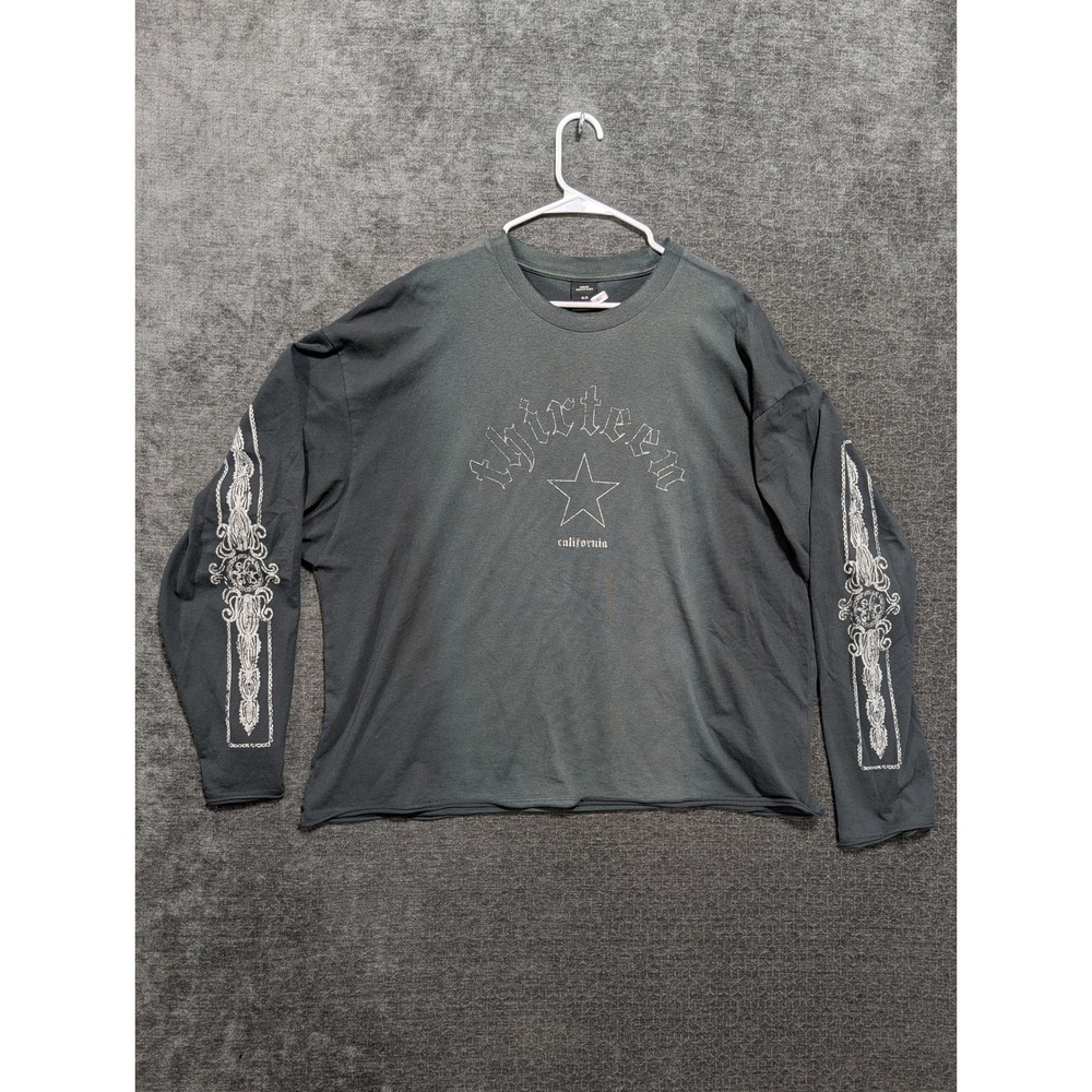 Urban Outfitters Thirteen California Long Sleeve Graphic Tee Faded Black XL